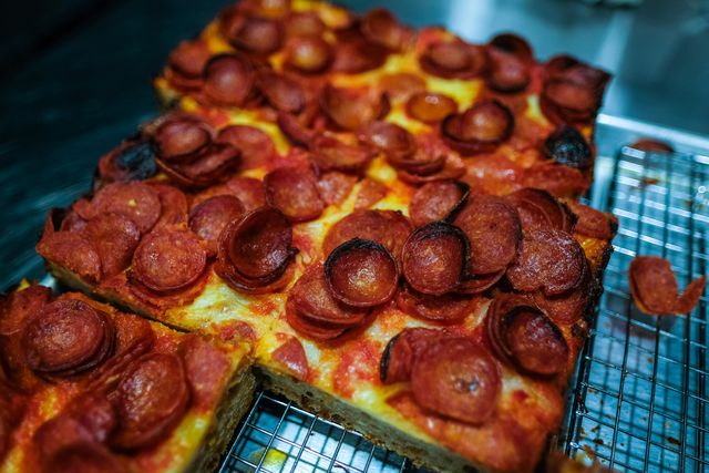 Detroit-style Pepperoni Slices, from P.D.A. Slice Shop ($8 each)
